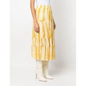 Ba&sh Kylie Tie-Dye A-Line Dress Ochre Yellow Size Medium